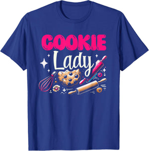 Cookie Lady Cookies Baking Bake Baker Biscuit T-Shirt - T-Shirt | Royal