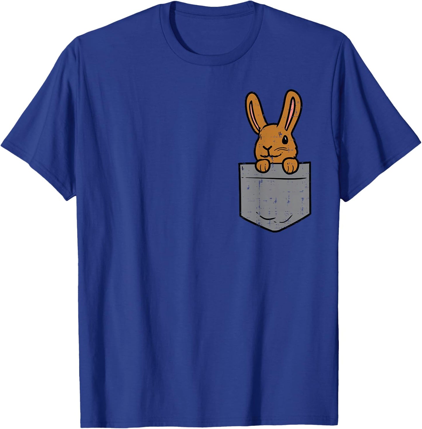 Pocket Bunny Rabbit Cute Happy Easter Day Men Women Kids T-Shirt - T-Shirt | Royal