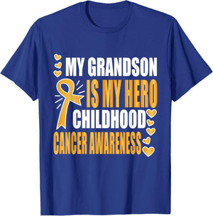My Grandson is my hero, childhood cancer awareness shirts T-Shirt - T-Shirt | Royal