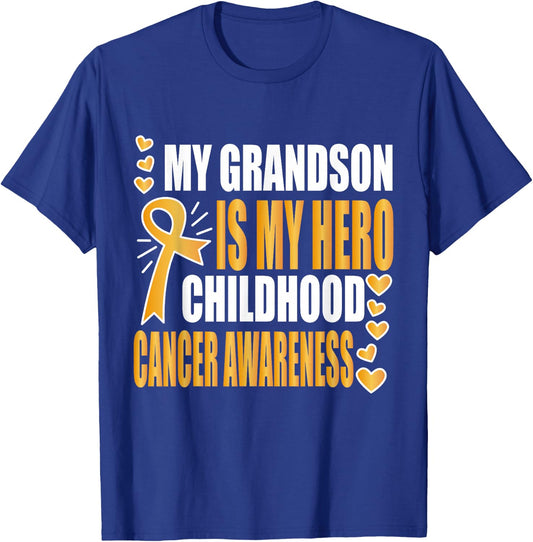 My Grandson is my hero, childhood cancer awareness shirts T-Shirt - T-Shirt | Royal