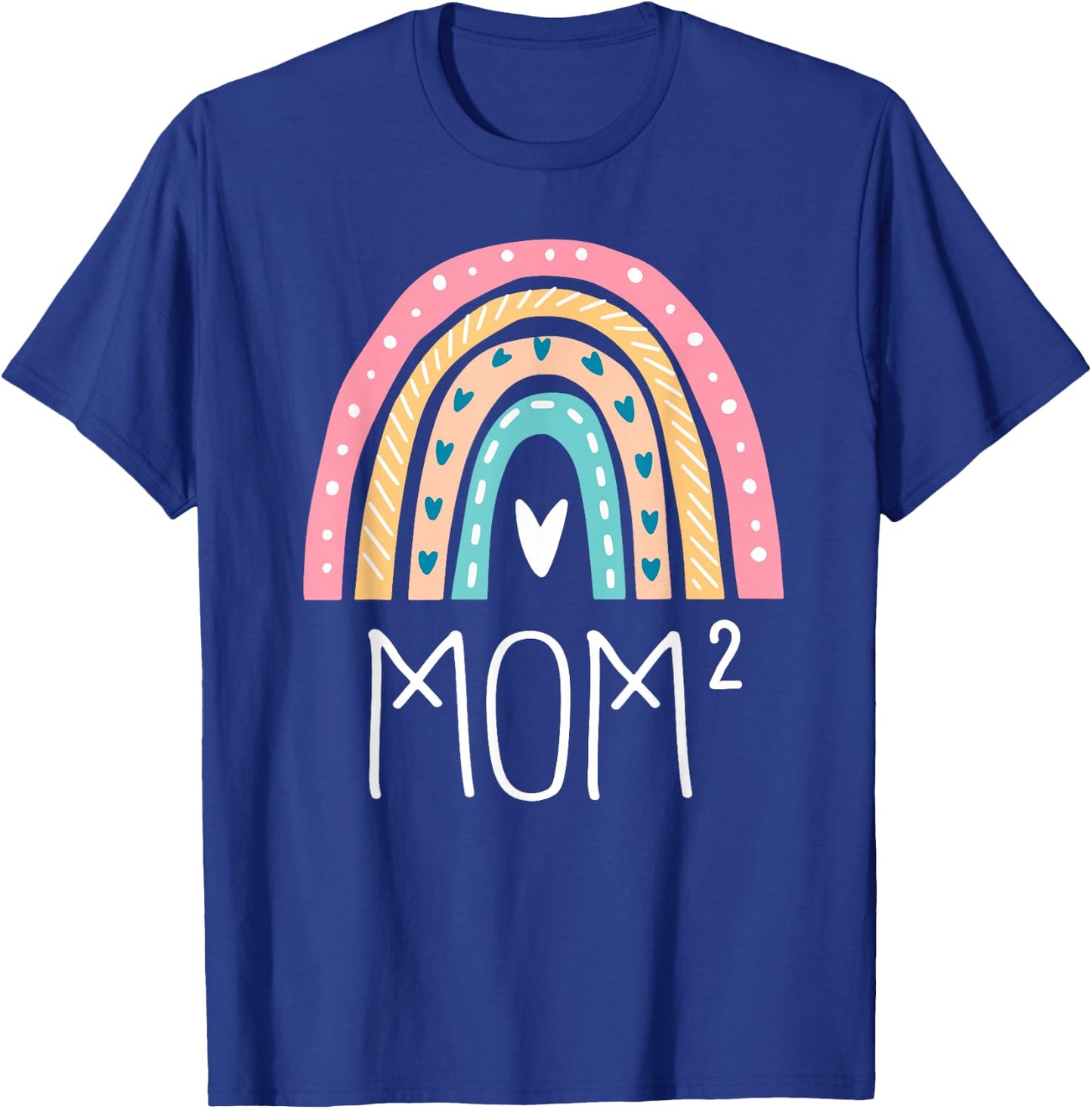 Funny Mom2 Rainbow Gifts Twin Mom Mama of Two T-Shirt - T-Shirt | Royal