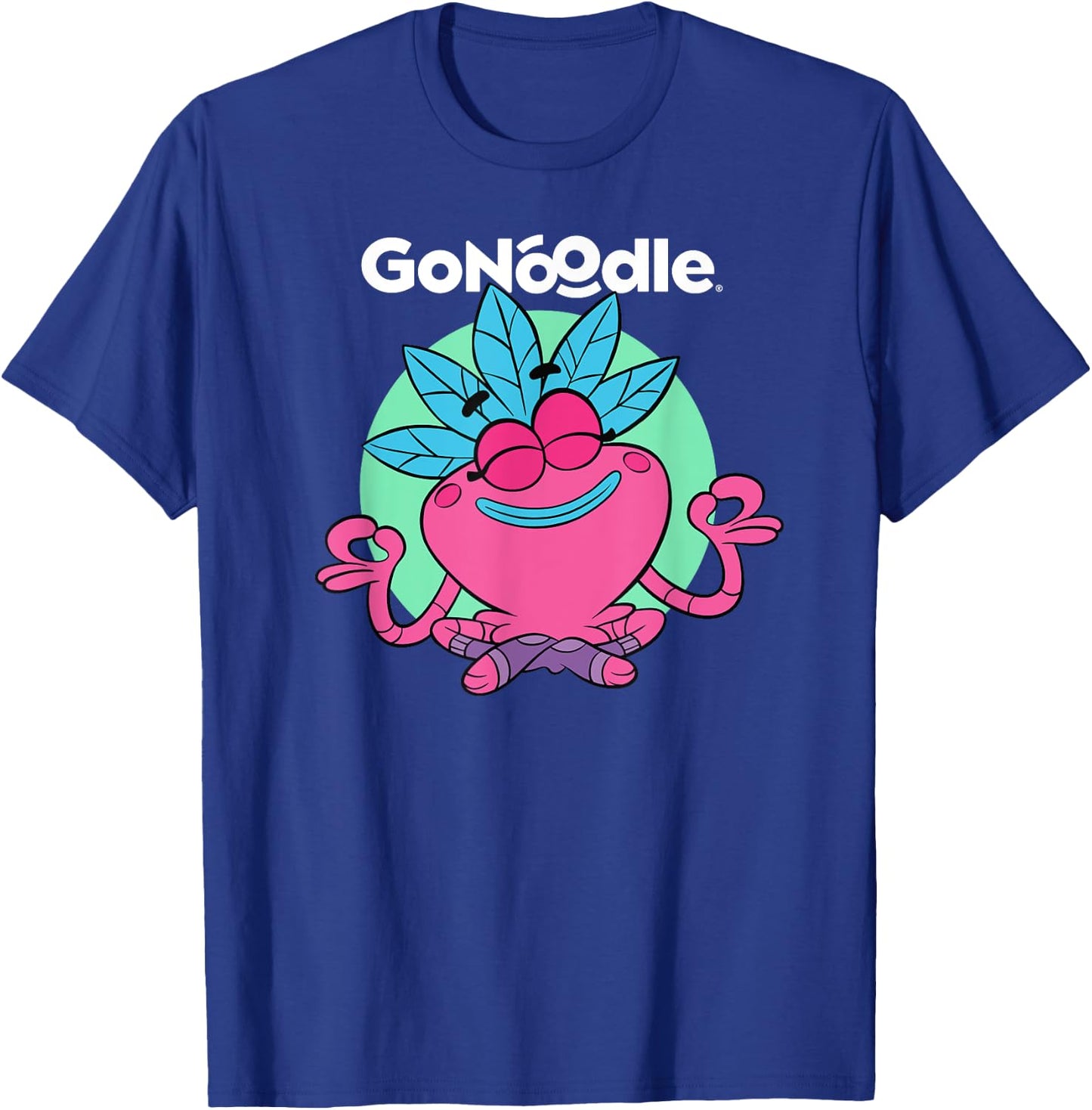 GoNoodle Om Petalhead Champ - -Adults & Kids - Black - Small - Short Sleeve - Classic Fit - Cotton & Polyester - Modern Classic - Stylish - Dancing & Running - All Seasons T-Shirt - T-Shirt | Royal