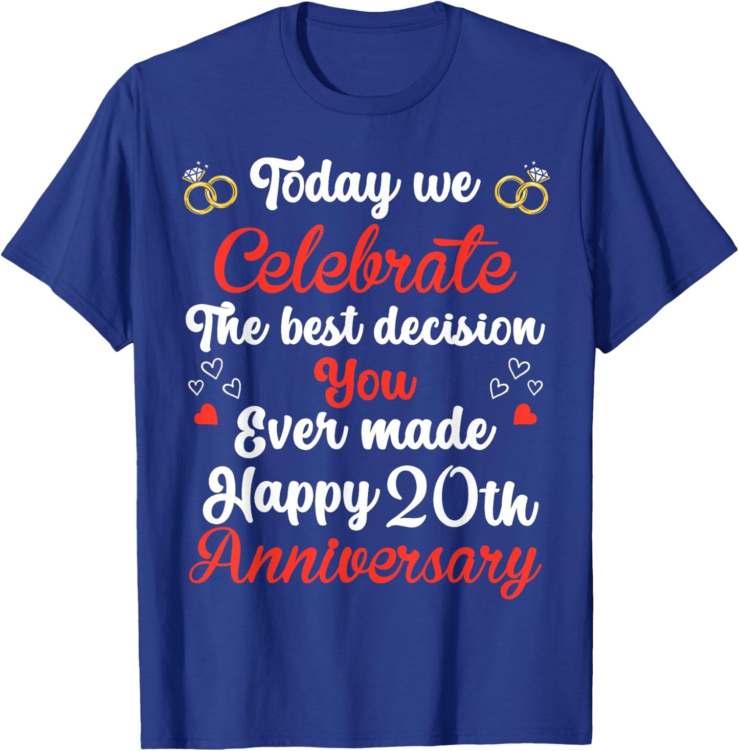 20 Years Anniversary Marriage Couples 20th Year of Marriage T-Shirt - T-Shirt | Royal