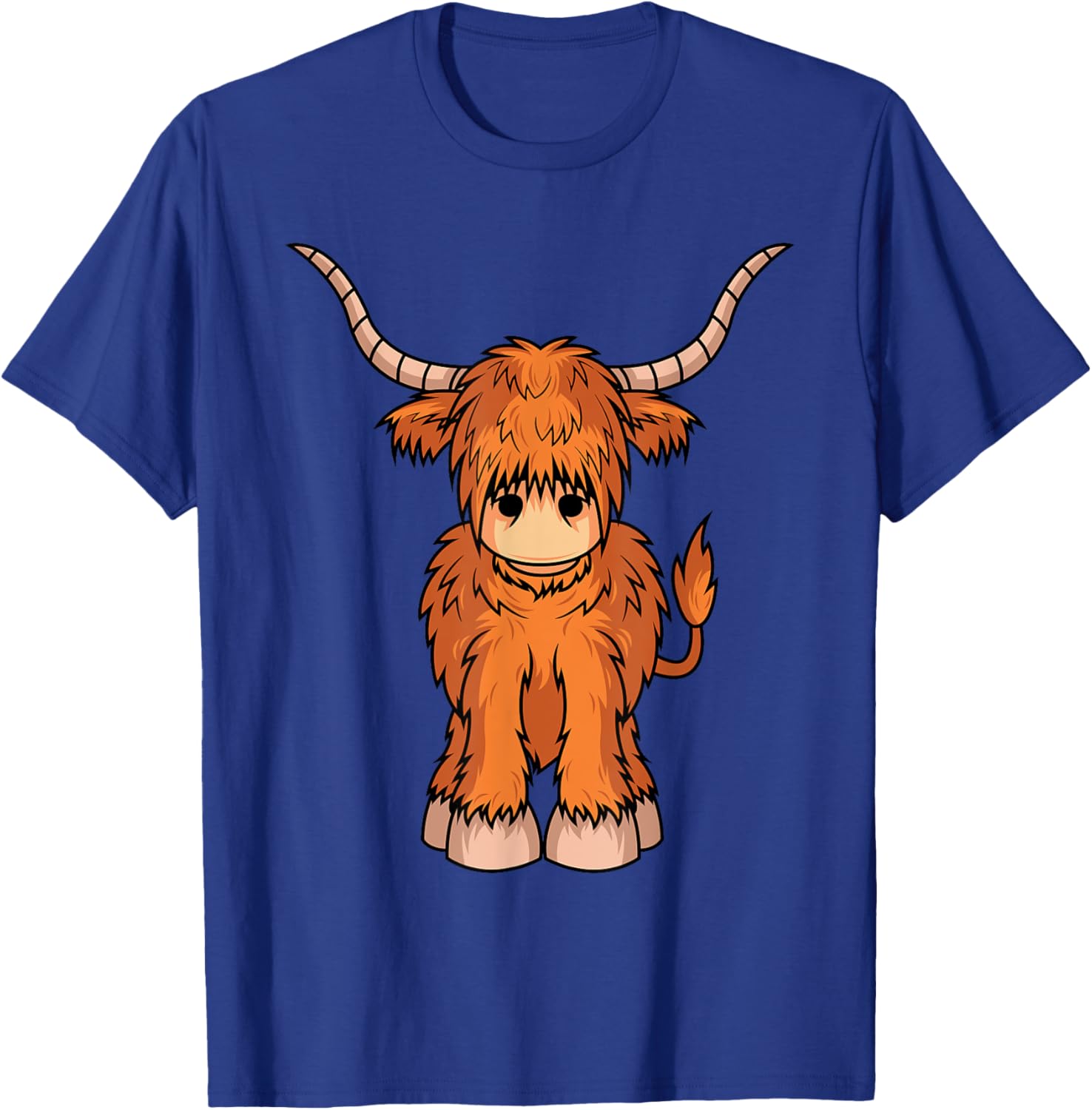 Cute Hairy Scottish Breed Highland Cow Farmer Animal Lover T-Shirt - T-Shirt | Royal