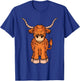 Cute Hairy Scottish Breed Highland Cow Farmer Animal Lover T-Shirt - T-Shirt | Royal