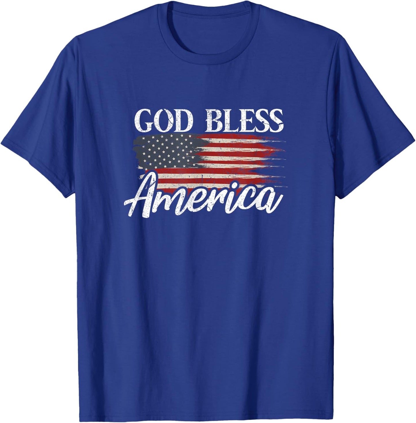 God Bless America 4th of July Patriotic USA T-Shirt - T-Shirt | Royal