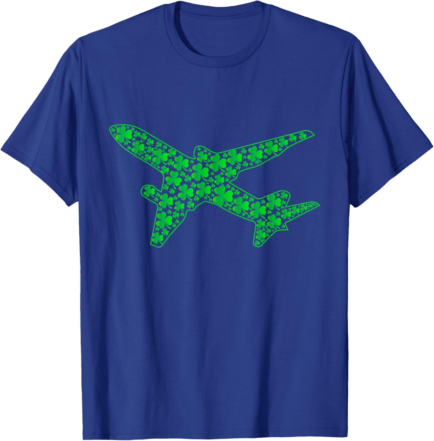 Airplane Pilot Shamrock St Patricks Day Flying T-Shirt - T-Shirt | Royal