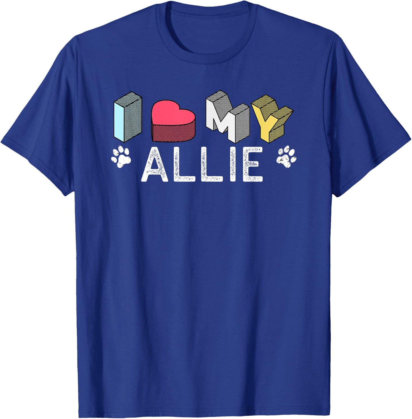 Allie Personalized Dog Name Allie Pet Lover Men Women Kids T-Shirt - T-Shirt | Royal