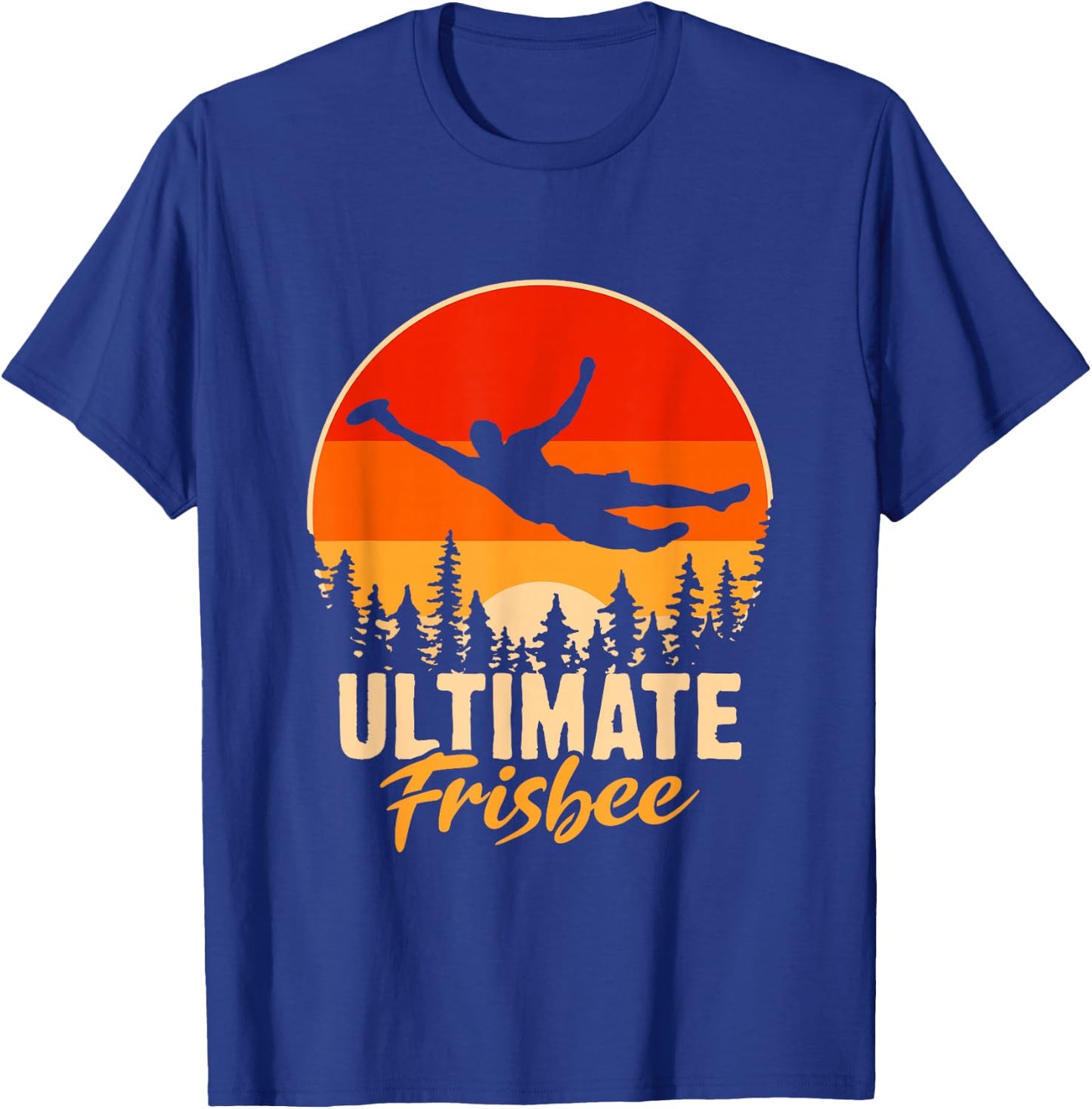 Retro Ultimate Frisbee Player Men Women Vintage Flying Disc T-Shirt - T-Shirt | Royal