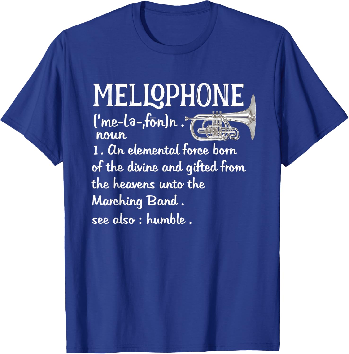 Marching Band Gifts Mellophone Shirt Mellophone Lyre T-Shirt - T-Shirt | Royal