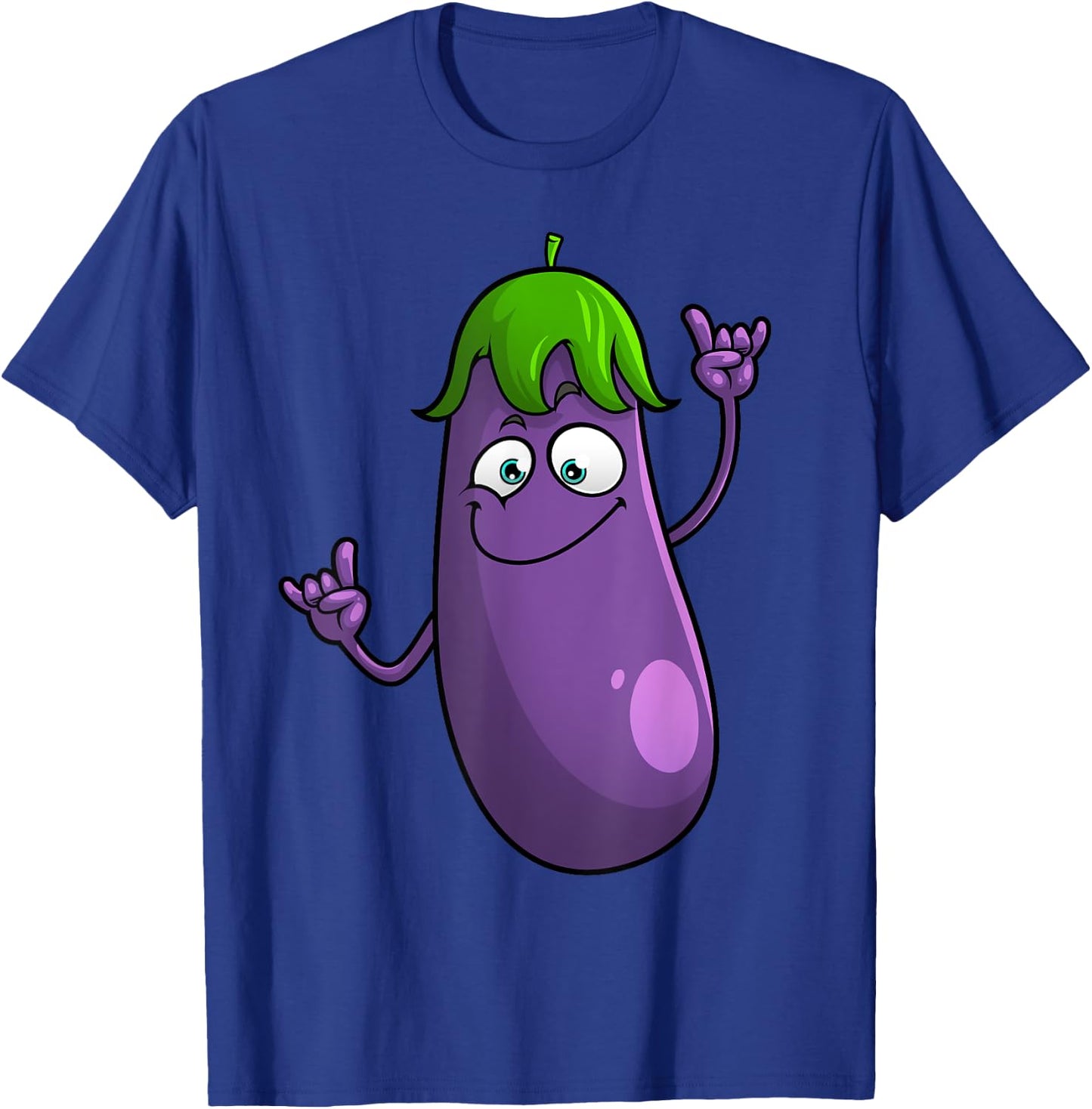 Funny Eggplant Designs Women Fruit Vegetable T-Shirt - T-Shirt | Royal