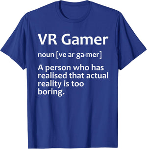 Funny VR Gamer Design Women Virtual Reality Gaming T-Shirt - T-Shirt | Royal