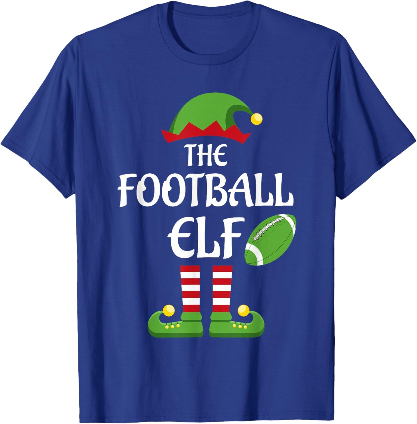 Football Elf Family Matching Group Christmas T-Shirt - T-Shirt | Royal