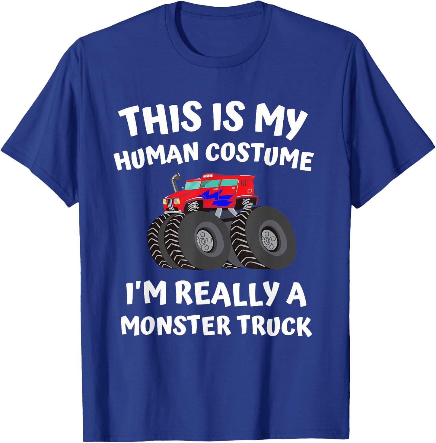 Kids Monster Truck Halloween Costume Toddler Boys 5T 4T T-Shirt - T-Shirt | Royal