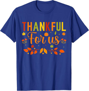 Thankful for us Couples Fall Matching Couple Thanksgiving T-Shirt - T-Shirt | Royal