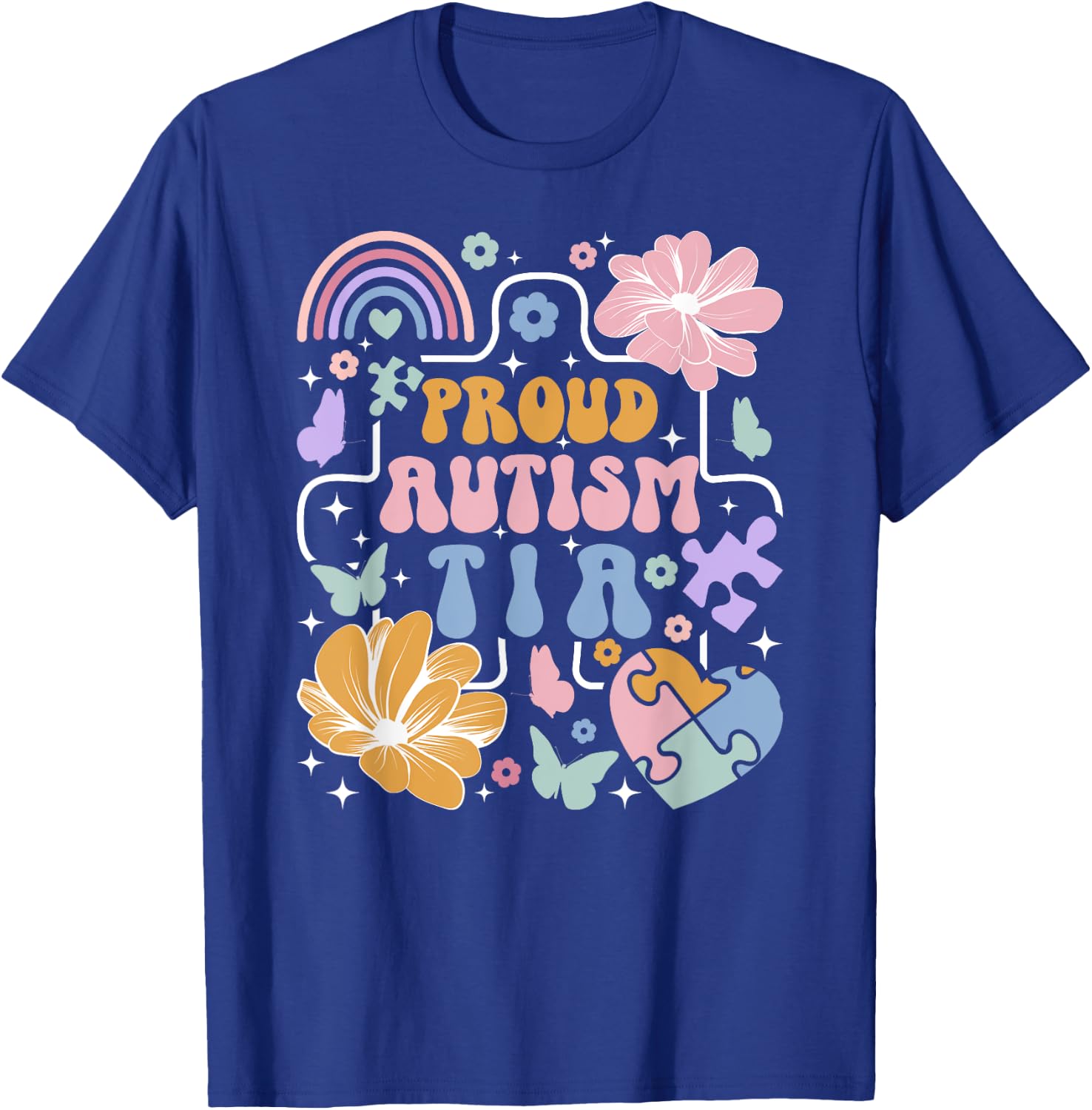 Groovy Proud Autism Tia Autism Awareness For Tia T-Shirt - T-Shirt | Royal