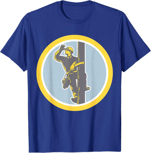 Electrician holding lightning bolt - Telephone - Repairman T-Shirt - T-Shirt | Royal