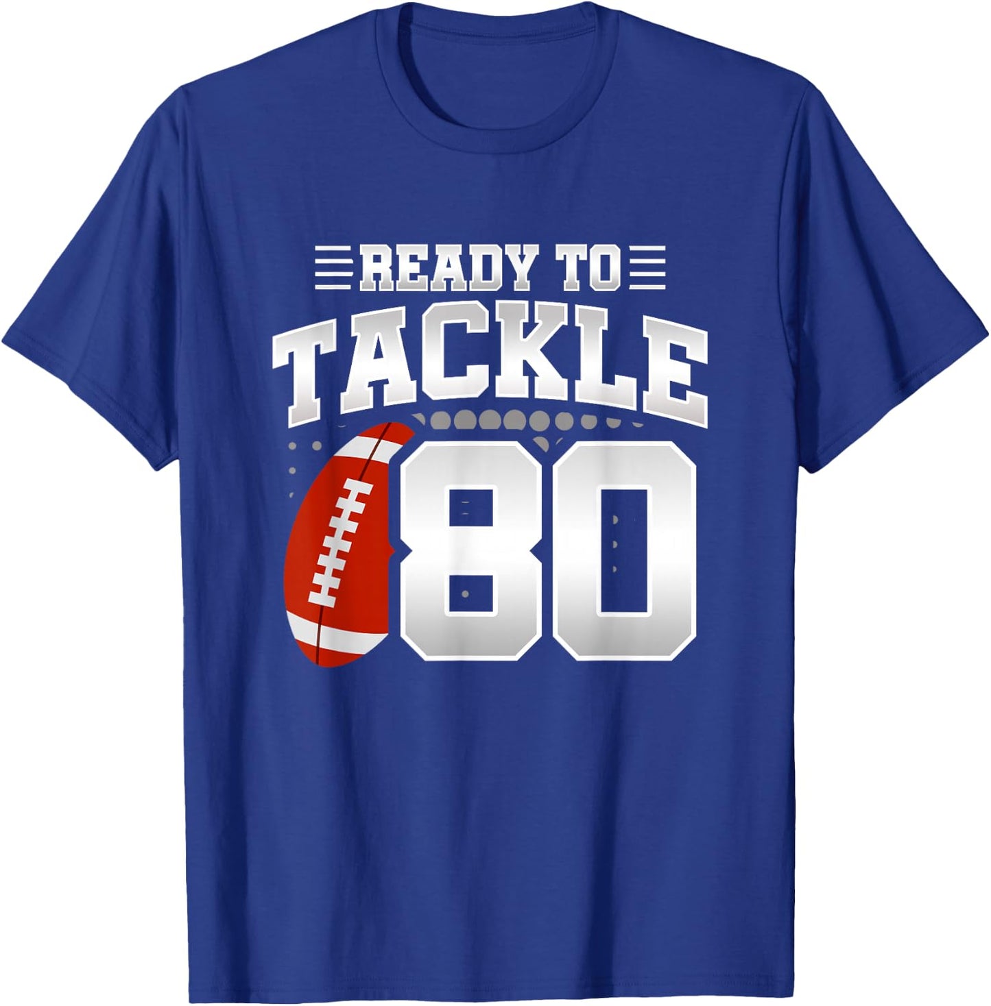 80th Birthday - Football Birthday Party - 80th Birthday T-Shirt - T-Shirt | Royal