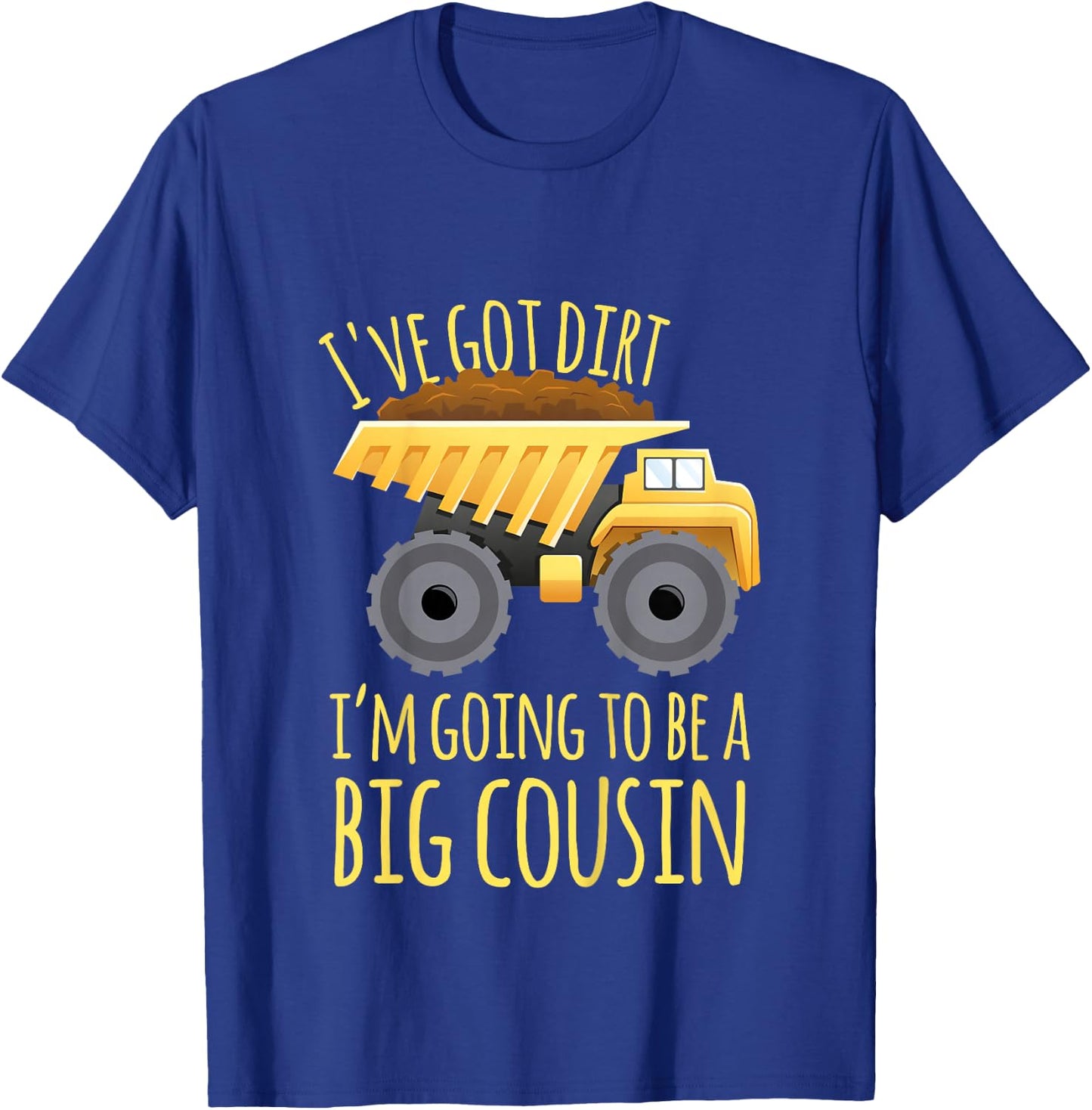 Kids Big cousin digger construction design for pregnancy reveal T-Shirt - T-Shirt | Royal