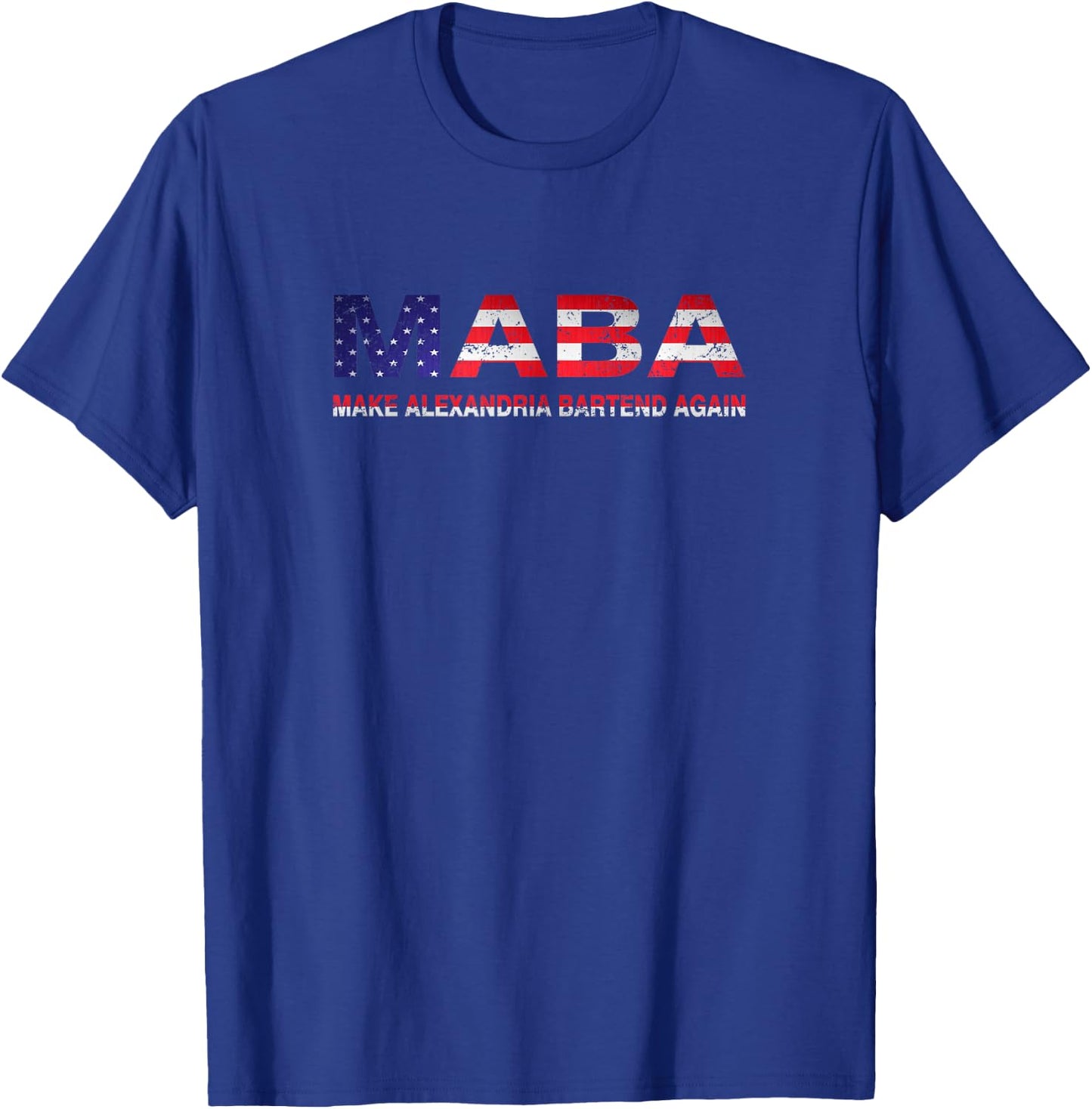 MABA Make AOC Alexandria Ocasio-Cortez Bartend Again US Flag T-Shirt - T-Shirt | Royal
