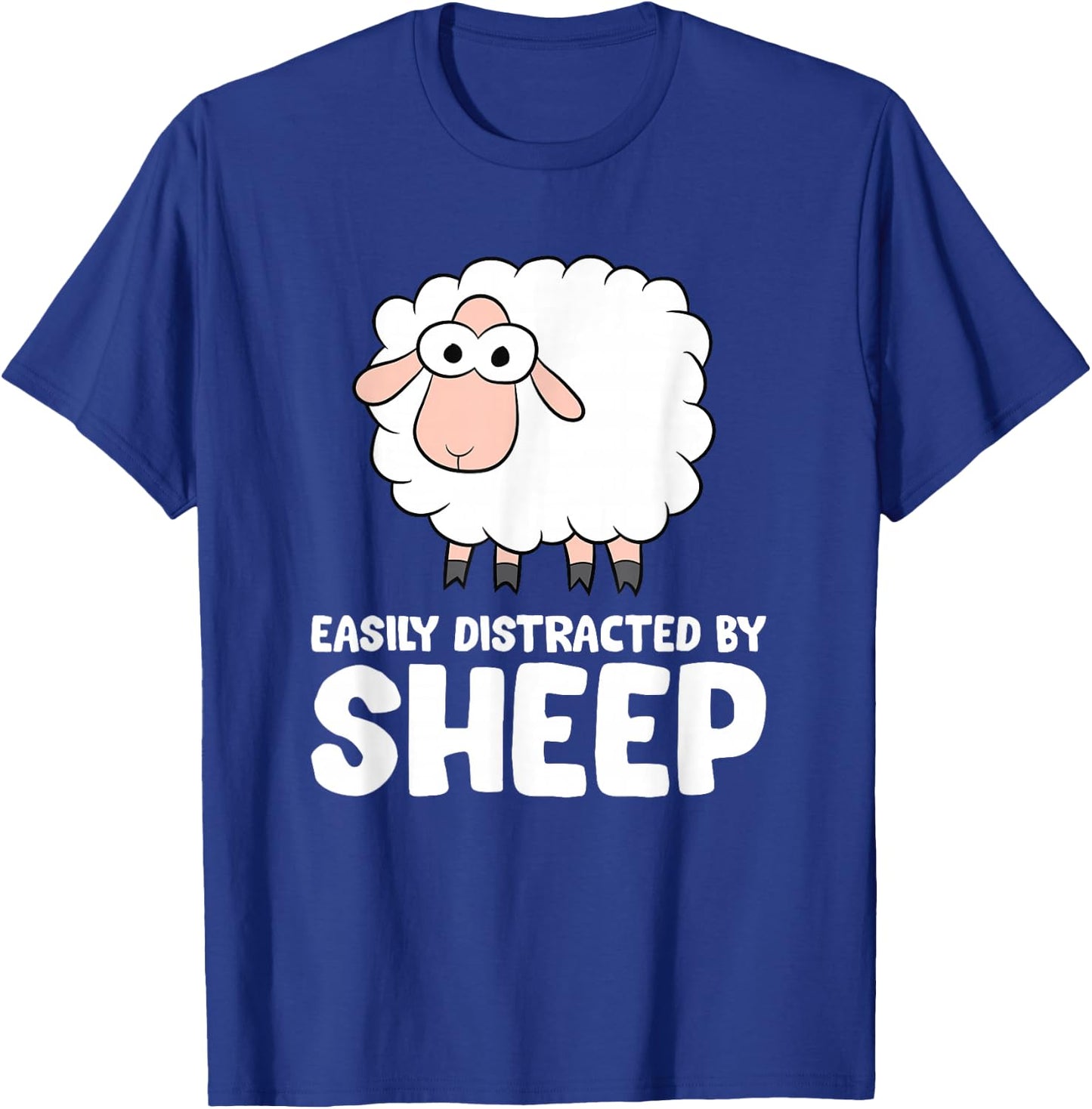 Easily Distracted By Sheep T-Shirt - T-Shirt | Royal