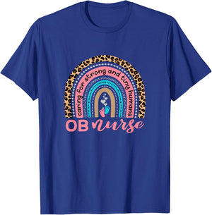 Cute OB Nurse Rainbow - Obstetrics - OB Gyn - Labor Delivery T-Shirt - T-Shirt | Royal