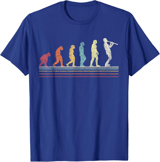 Funny Clarinet Player Evolution Musician Retro Vintage T-Shirt - T-Shirt | Royal