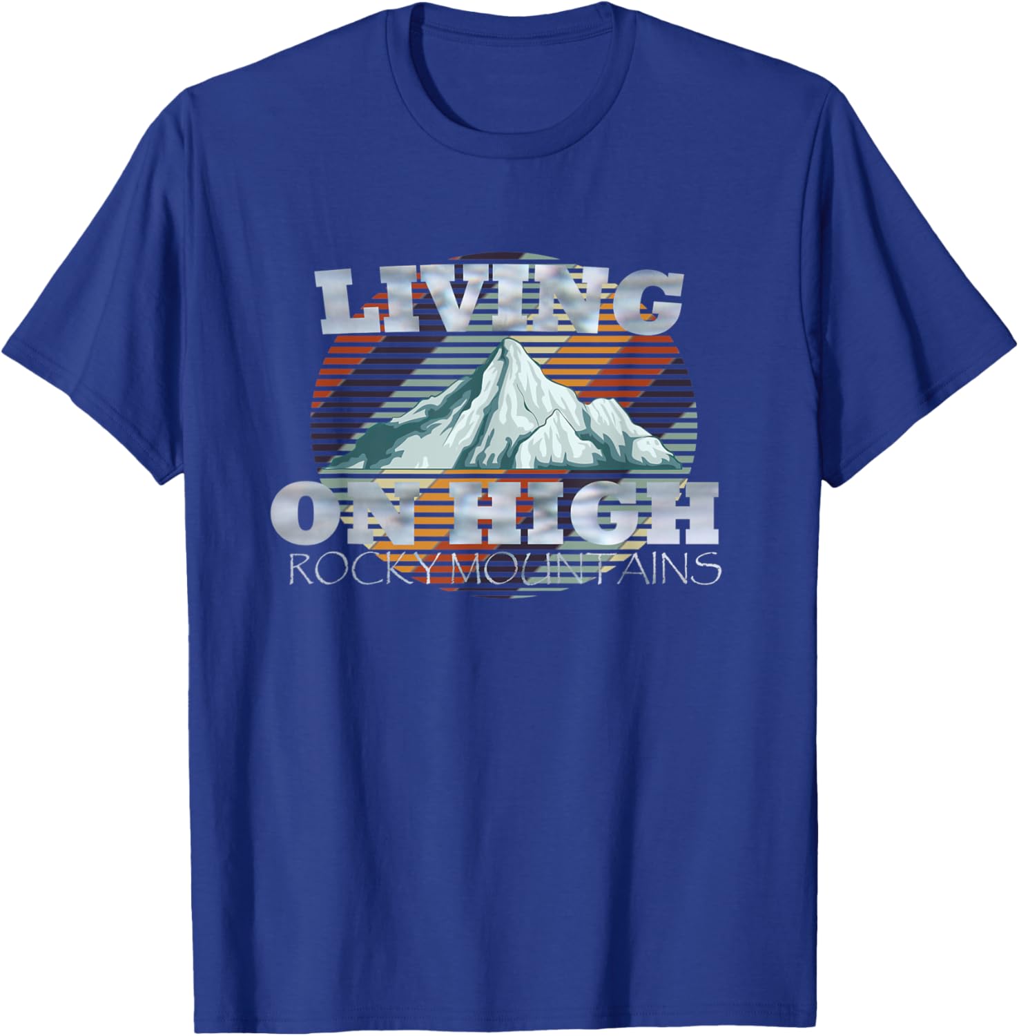 Vintage Living On High Rocky Mountains T-Shirt - T-Shirt | Royal