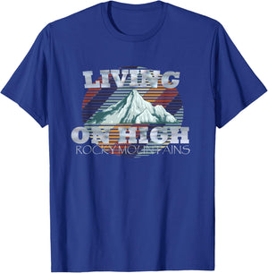 Vintage Living On High Rocky Mountains T-Shirt - T-Shirt | Royal