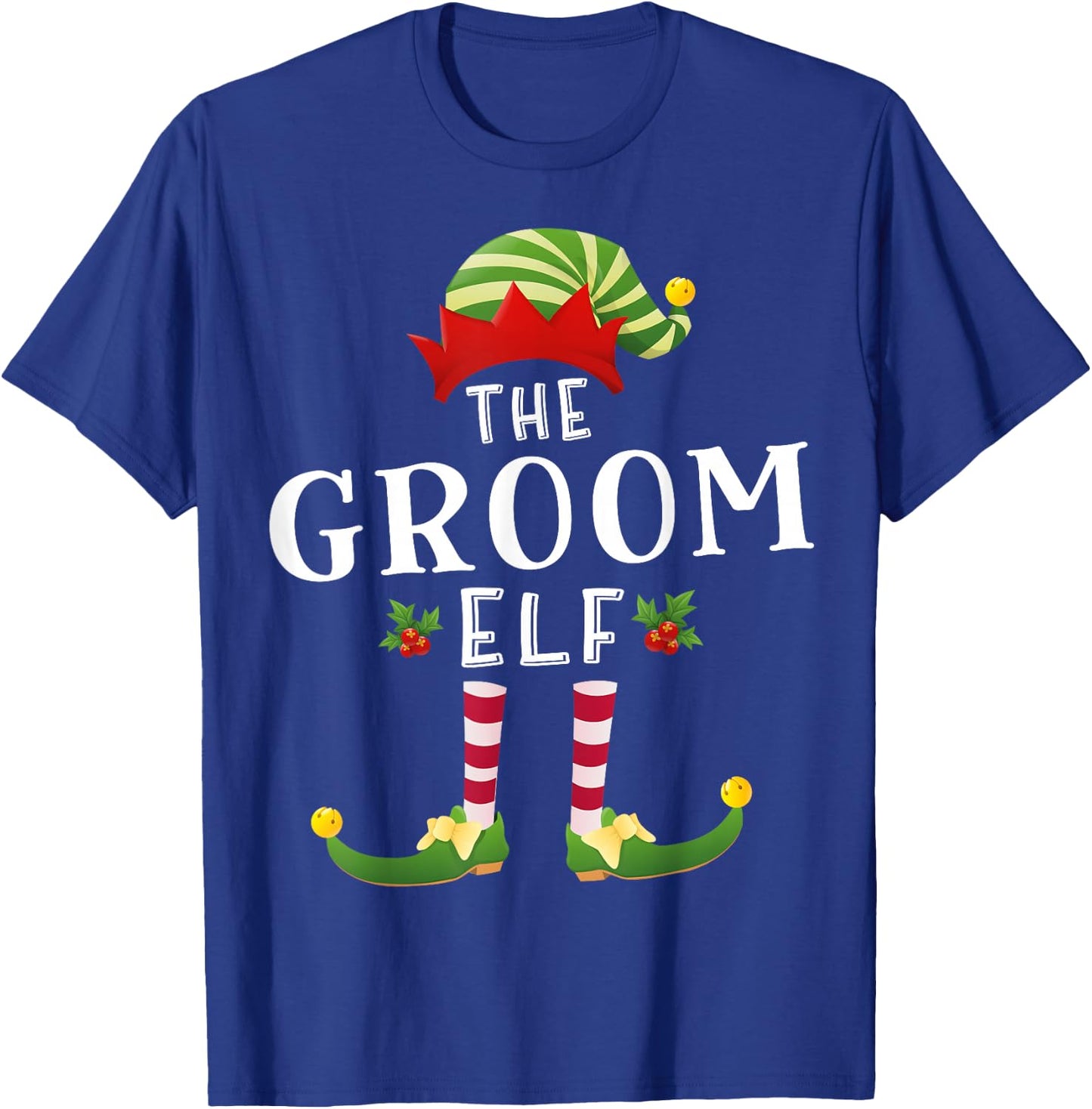 The Groom Elf Christmas Matching Pajama T-Shirt - T-Shirt | Royal
