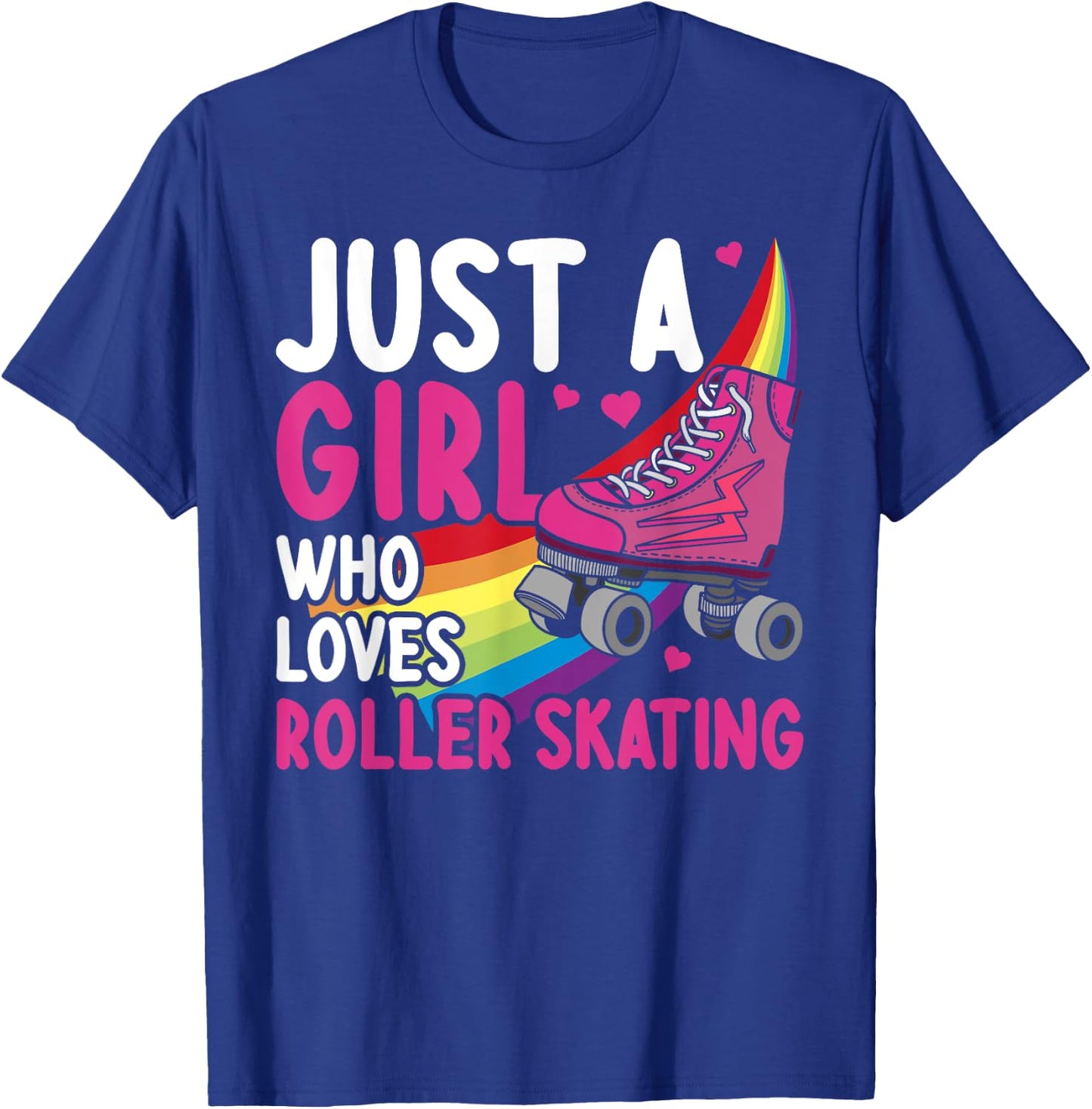 Funny Roller Skating Art Girls Women Kids Roller Disco Skate T-Shirt - T-Shirt | Royal