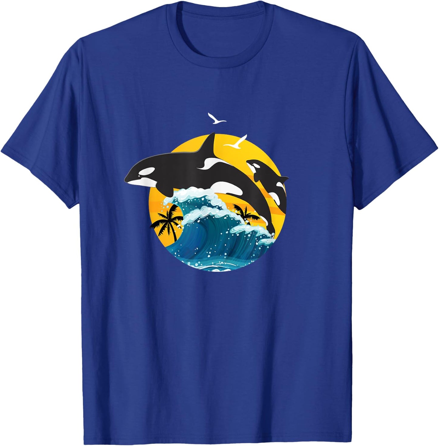 Orca Squad Whale Sunset Sea Animal Wildlife Boys & Girls T-Shirt - T-Shirt | Royal