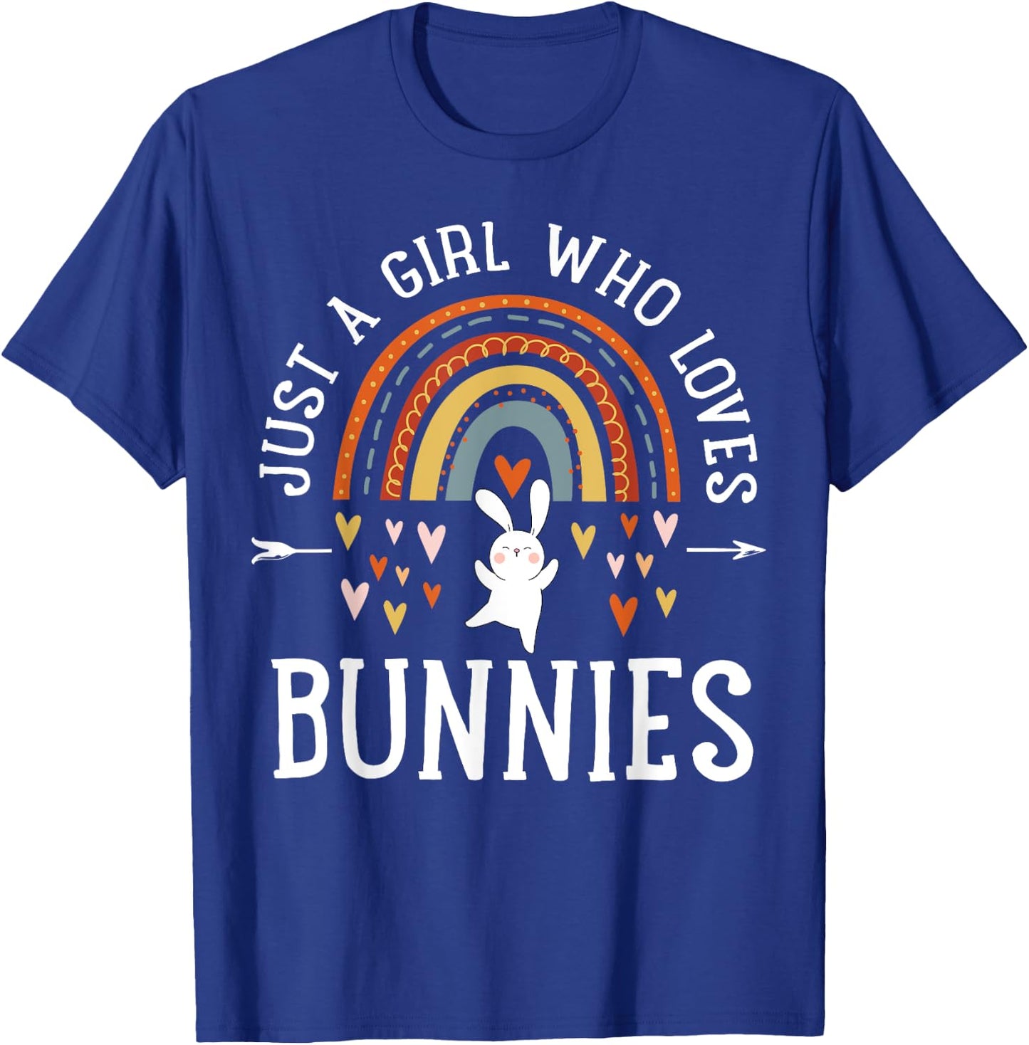 Just A Girl Who Loves Bunnies Rainbow Gifts For Bunny Lover T-Shirt - T-Shirt | Royal