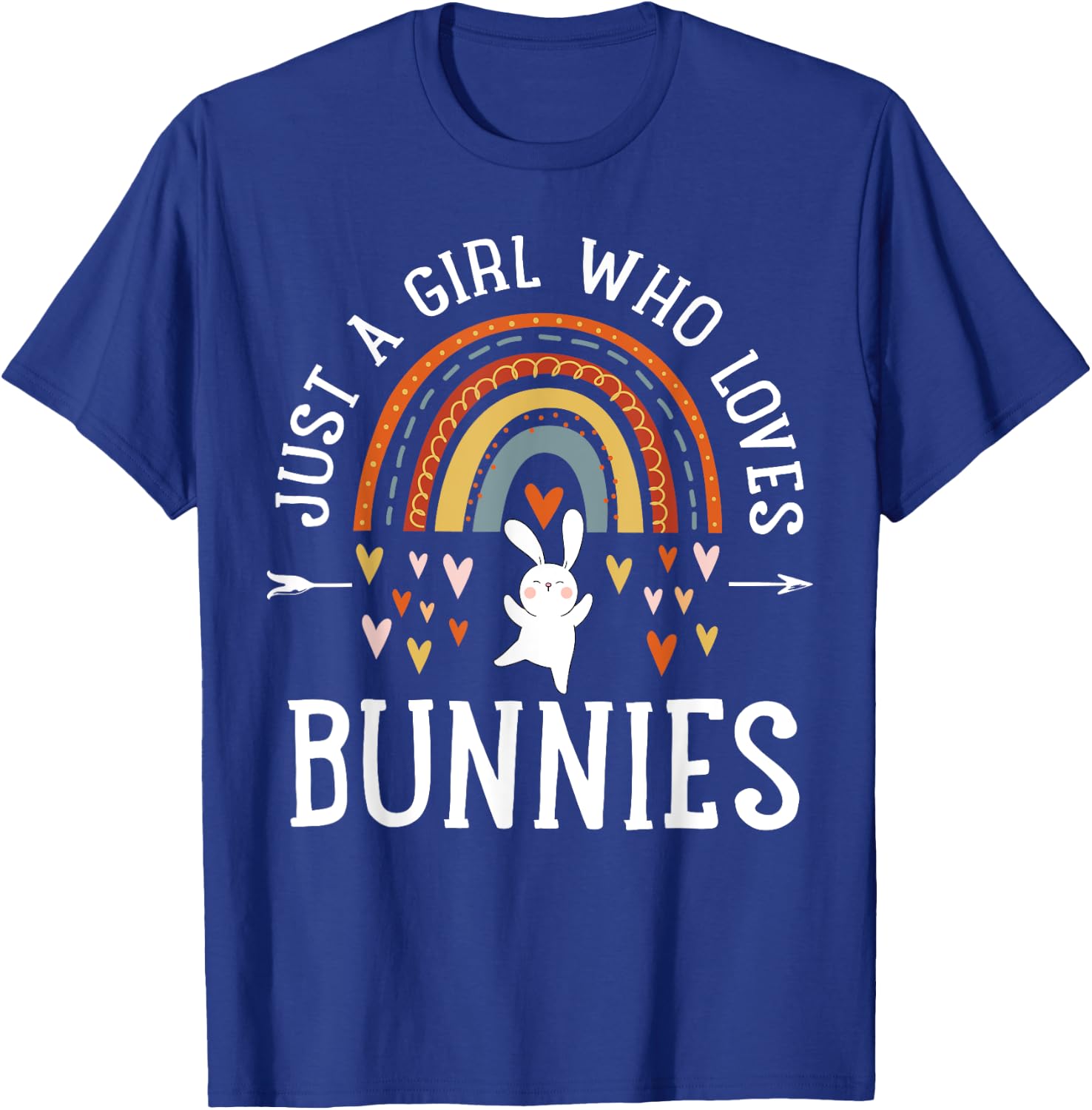 Just A Girl Who Loves Bunnies Rainbow Gifts For Bunny Lover T-Shirt - T-Shirt | Royal