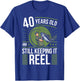 Angler 40 Years Old - Keeping It Reel 40th Birthday Fishing T-Shirt - T-Shirt | Royal