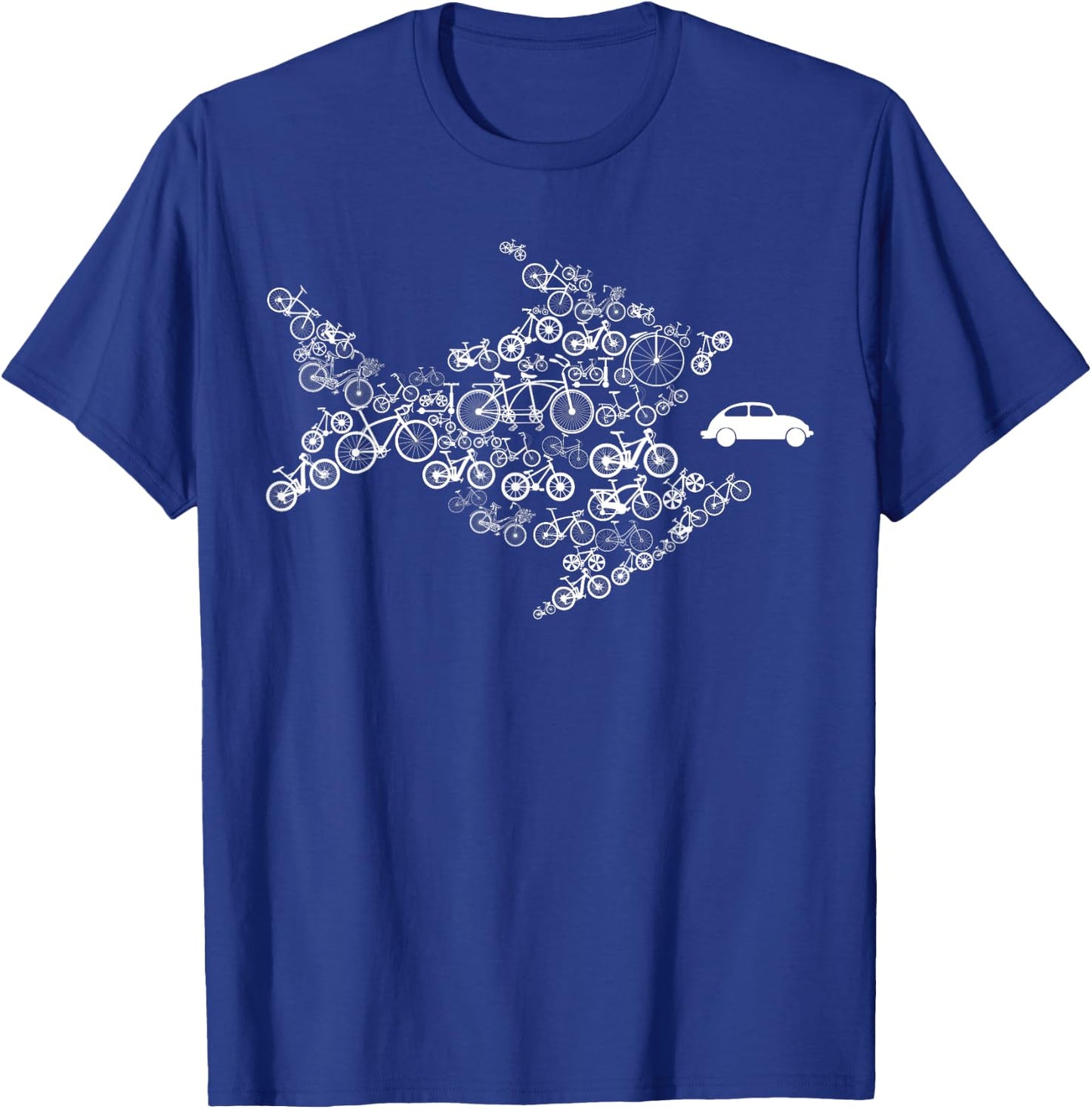 Bicycle fish eats car T-Shirt - T-Shirt | Royal