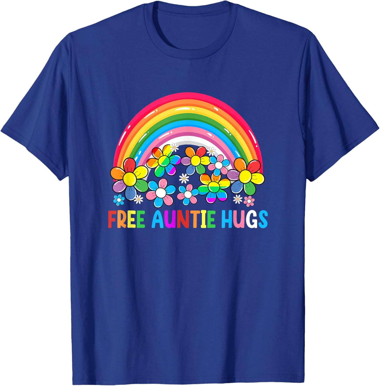 Free Auntie Hugs Lgbt Gay Lesbian Transgender Pride Rainbow T-Shirt - T-Shirt | Royal