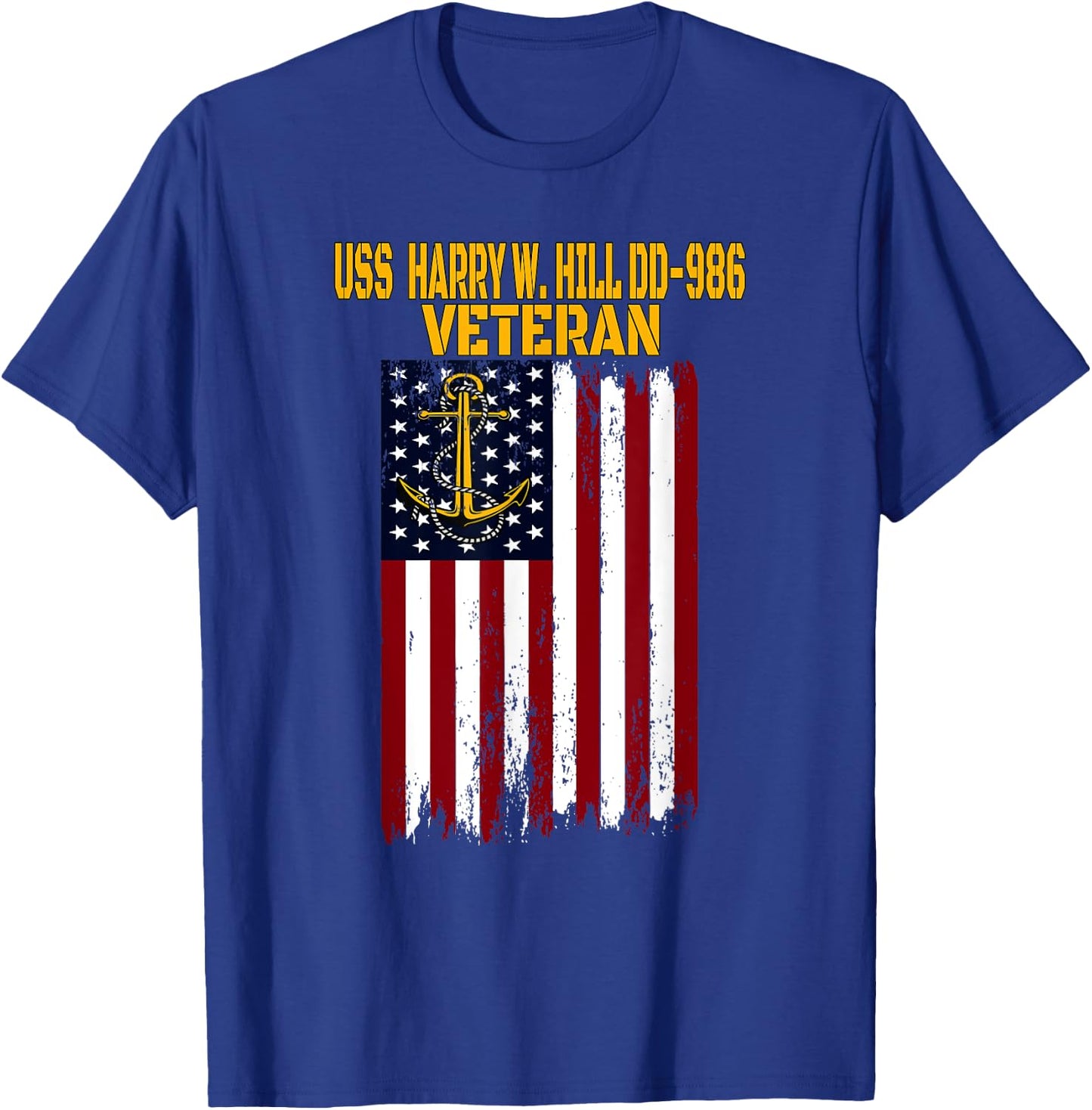 USS Harry W. Hill DD-986 Warship Veterans Day Father's Day T-Shirt - T-Shirt | Royal
