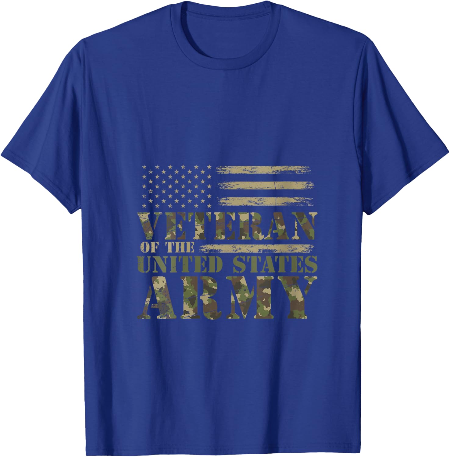 Proud Soldier United States Army USA Flag Camouflage Veteran V-Neck T-Shirt - T-Shirt | Royal