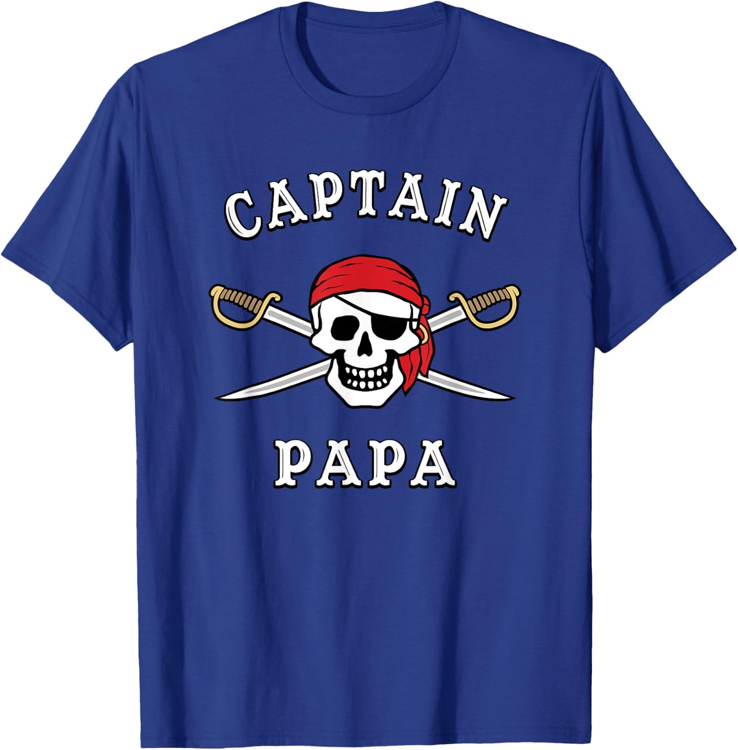 Captain Papa Funny Pirate Grandpa T-Shirt - T-Shirt | Royal