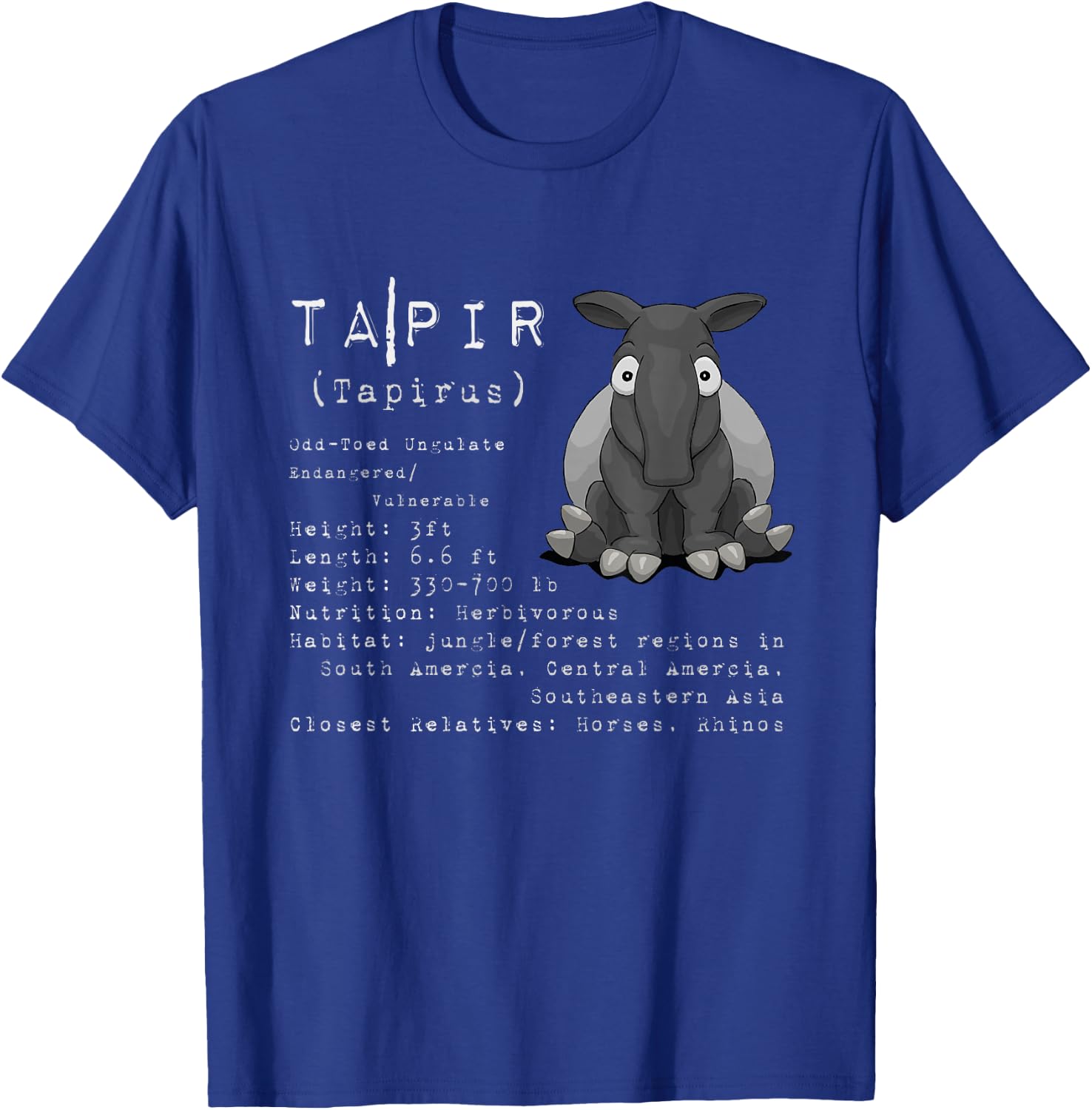 Chubby Malayan Tapir Facts Information T-Shirt - T-Shirt | Royal