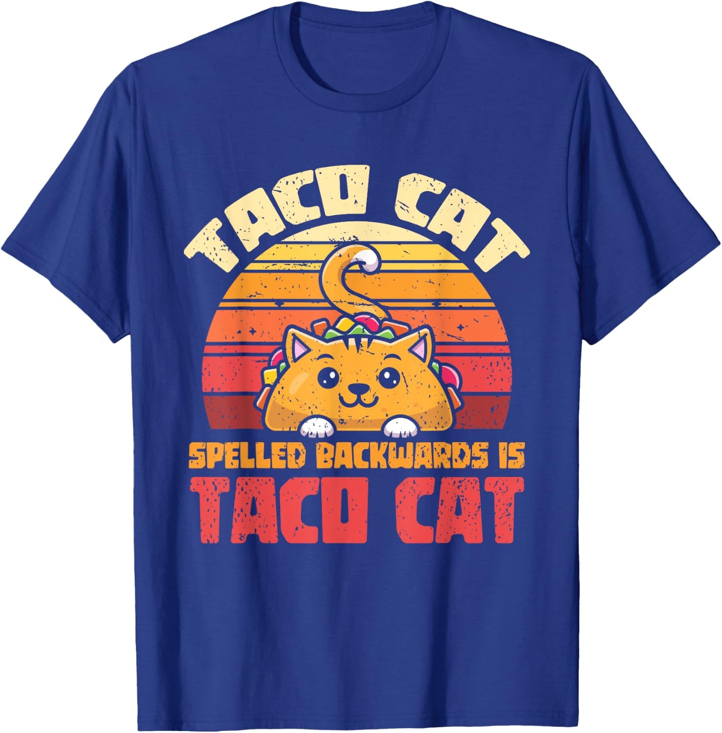 Tacocat Spelled Backwards Is Tacocat Funny Retro Taco Women Girls Kids T-Shirt - T-Shirt | Royal