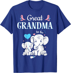 Great Grandma To Be Elephant Baby Shower Great Grandma T-Shirt - T-Shirt | Royal