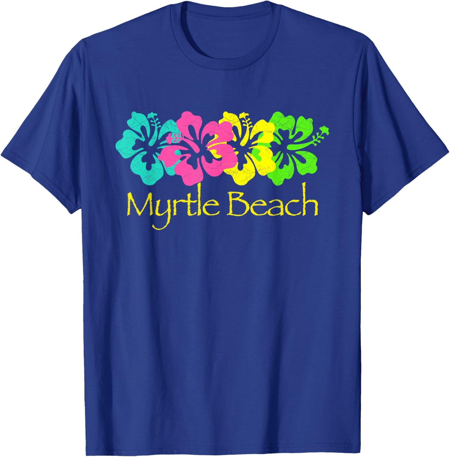 Myrtle Beach Tropical Beach Design/Myrtle Beach Surf T-Shirt - T-Shirt | Royal