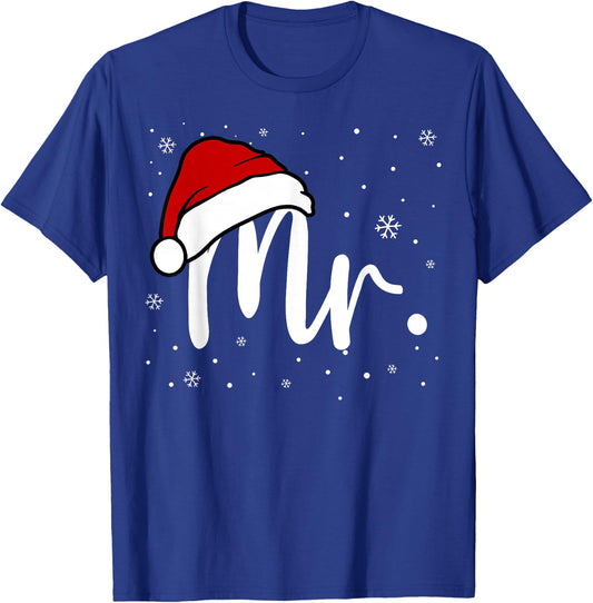 Mr And Mrs Claus Christmas Couples Matching His And Her T-Shirt - T-Shirt | Royal