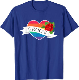 Groom LGBT Gay Marriage Groom T-Shirt - T-Shirt | Royal