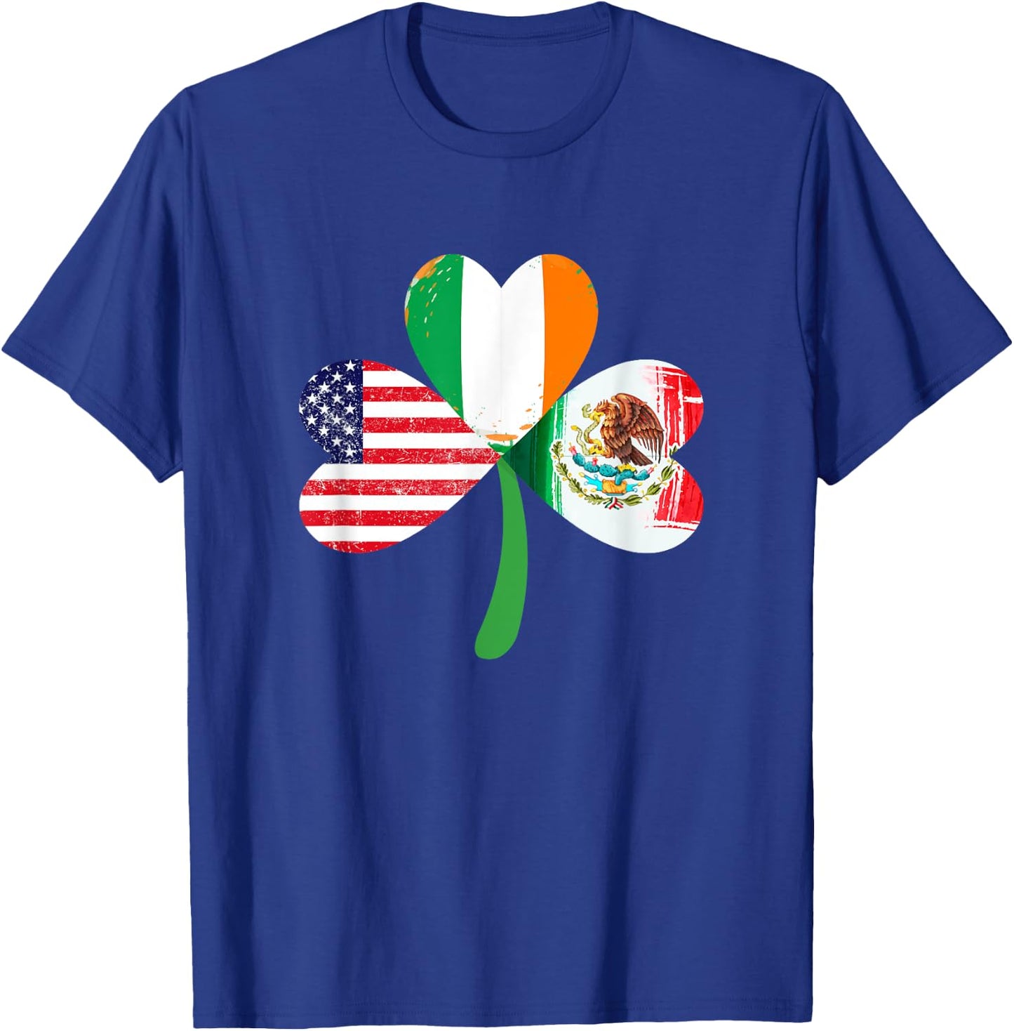 American Ireland Mexican Lucky Leaf Irish St. Patrick's Day T-Shirt - T-Shirt | Royal