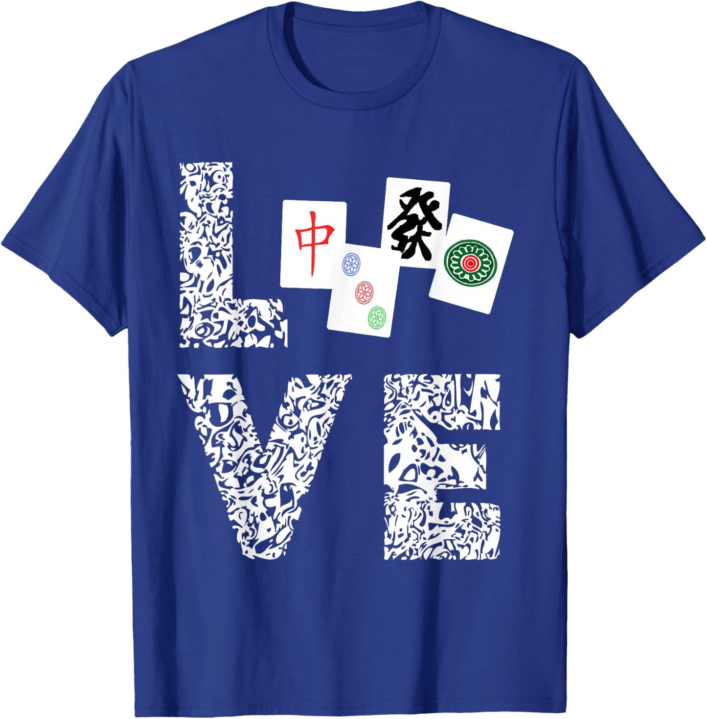 Mahjong Love Playing Chinese Game Mah Jongg Player T-Shirt - T-Shirt | Royal