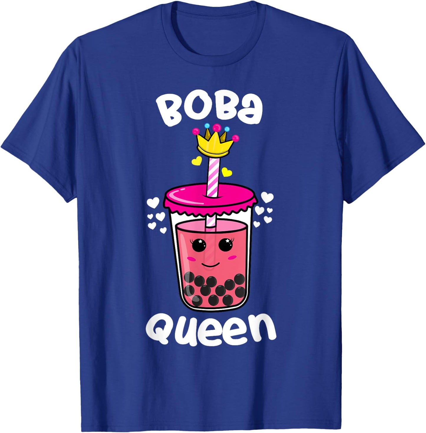 Boba Queen Love Cute Bubble Tea Lovers Women Girls Kids Gift T-Shirt - T-Shirt | Royal