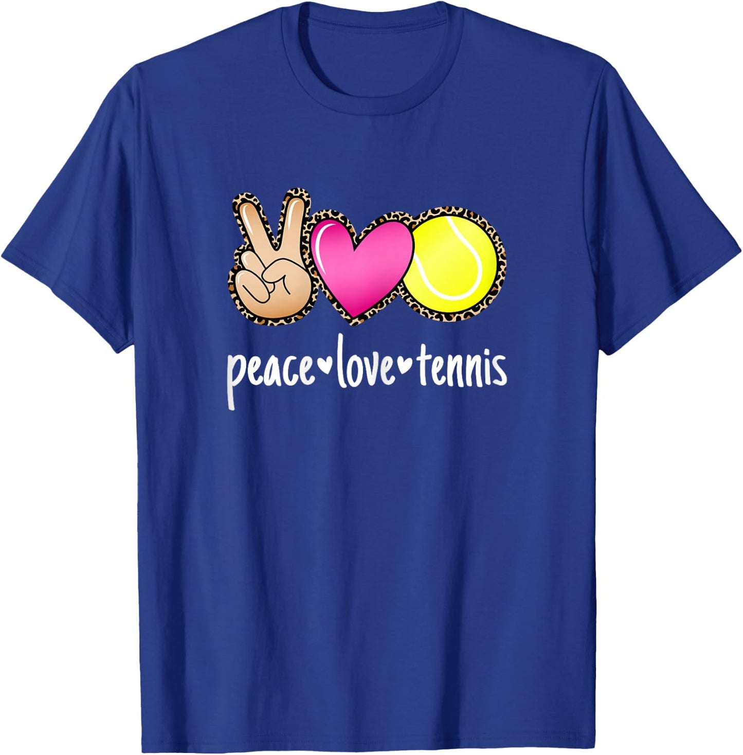 Peace Love Tennis Player and Girls T-Shirt - T-Shirt | Royal